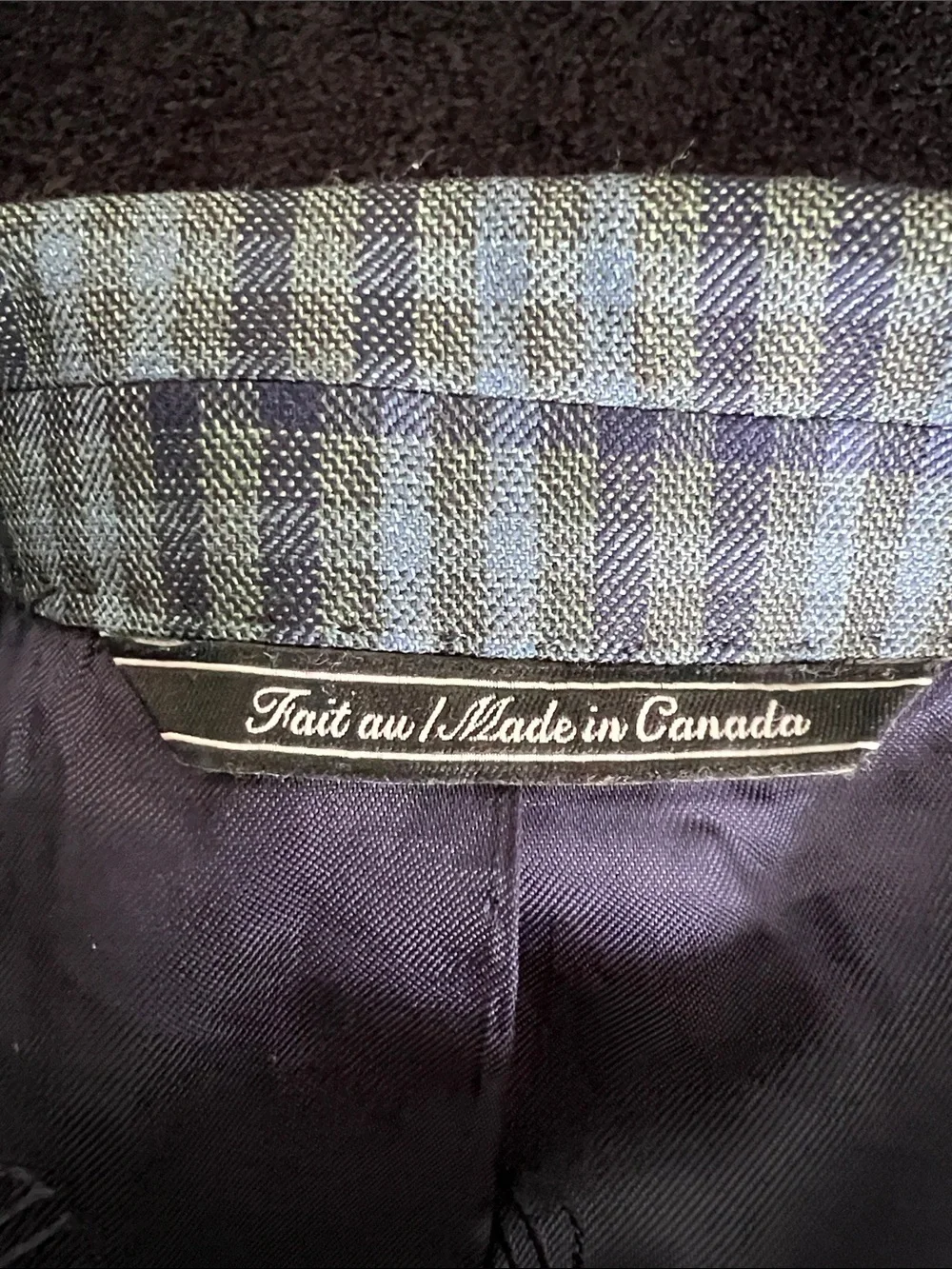 David Donahue Olive and Navy Plaid Sport Coat